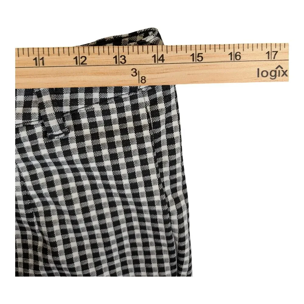 Maeve Anthropologie Black White Gingham Ankle Pants Size 6